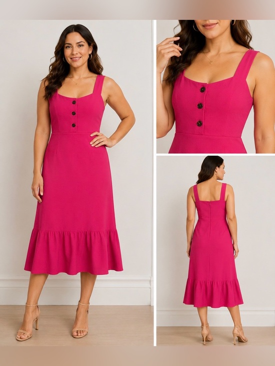 Eliza J Dresses & Skirts - Eliza J Midi Dress HOT PINK NTW